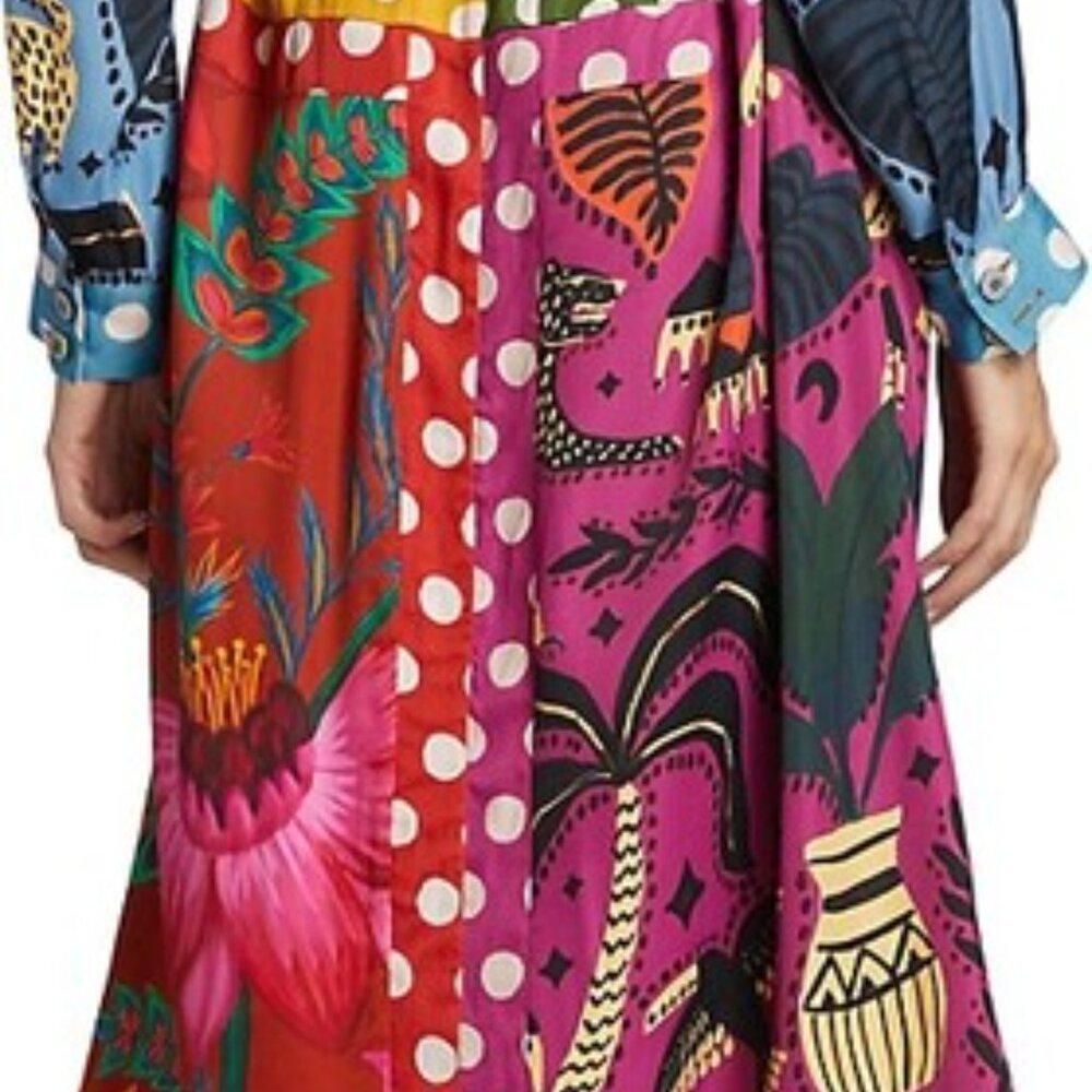 NWT Farm Rio Earth Rainbow Button Shirtdress M - Picture 3 of 5